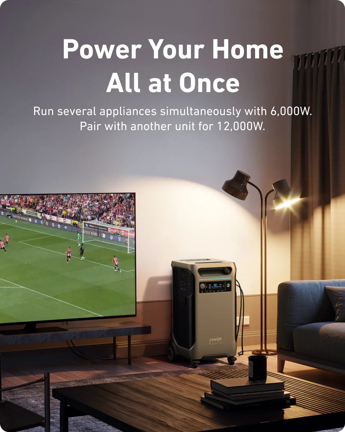 Anker SOLIX F3800 Portable Power Station, 3840Wh, LiFePO4 Batteries, Ultra-High 6000W AC Output