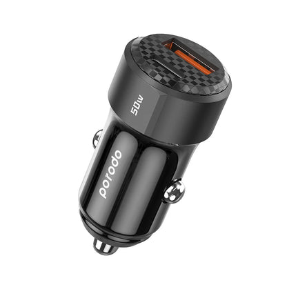 Porodo 50W Dual Port Car Charger PD 20W QC 30W