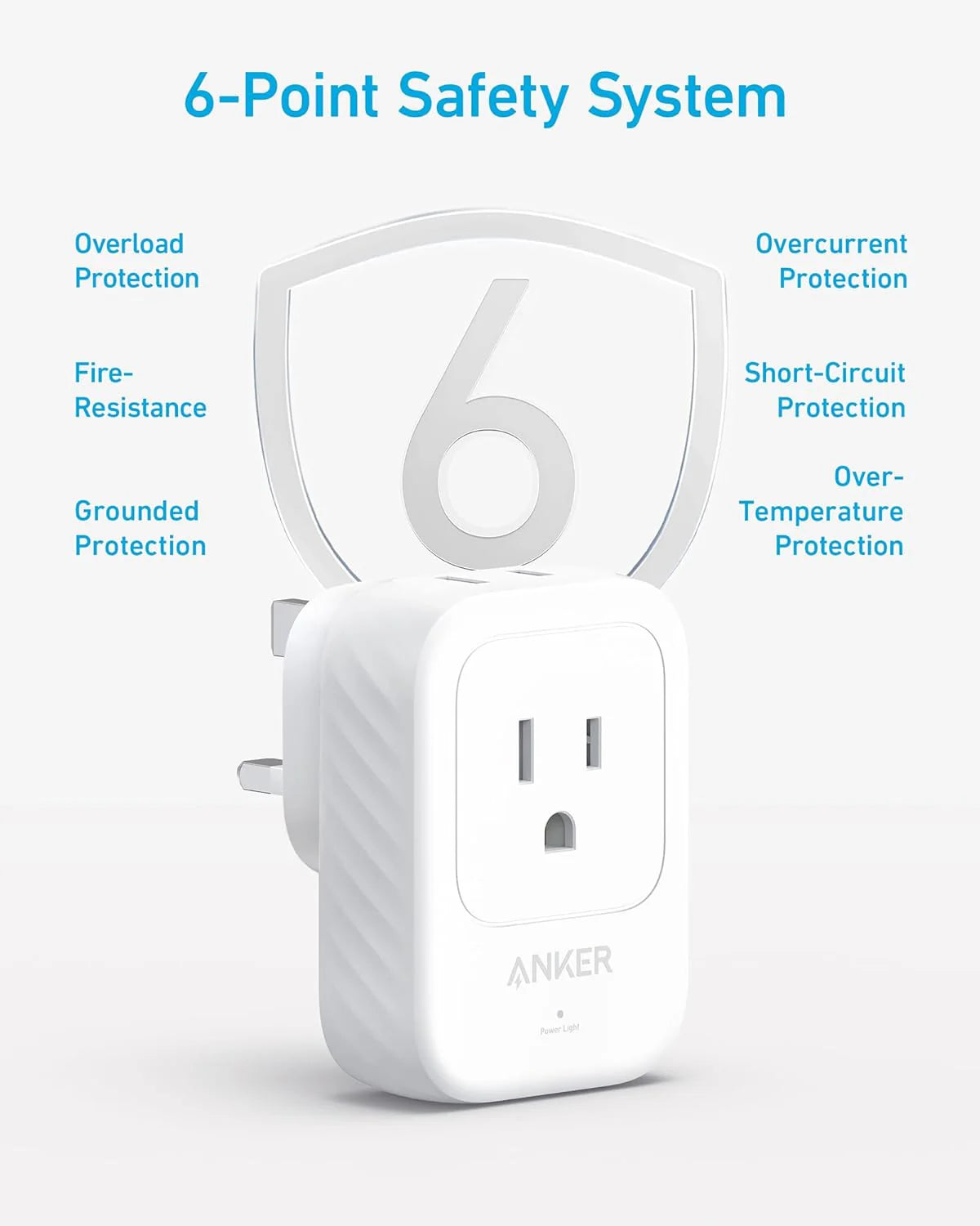 Anker Travel Adapter 5-in-1 2AC2C1A Ports 15W UK White