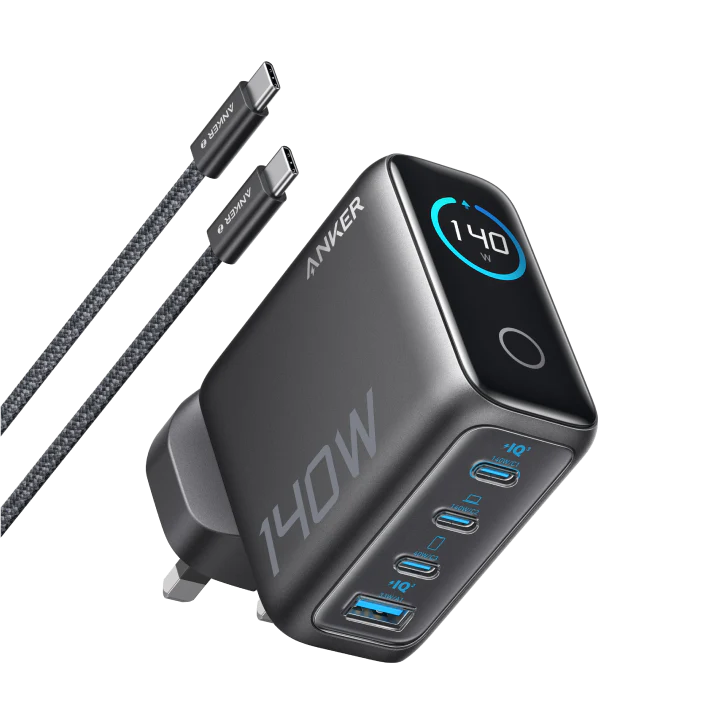 NKER LAPTOP CHARGER (140W, 4-PORT, PD 3.1) WITH USB-C CABL
