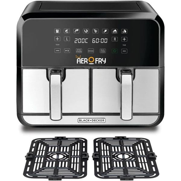 Black & Decker Digital Dual Zone Air Fryer 1700W 4L+4L Capacity