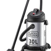Black & Decker 1610W 30L Wet and Dry Stainless Steel Tank Drum Vacuum Cleaner Silver