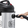 Black & Decker 1610W 30L Wet and Dry Stainless Steel Tank Drum Vacuum Cleaner Silver