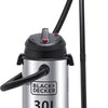 Black & Decker 1610W 30L Wet and Dry Stainless Steel Tank Drum Vacuum Cleaner Silver