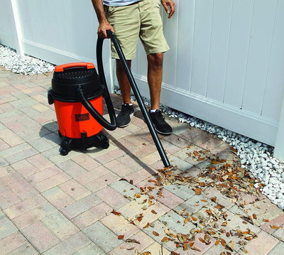 Black & Decker 1200W 10 Liter Wet and Dry Tank Drum Vacuum Cleaner, Orange/Black -